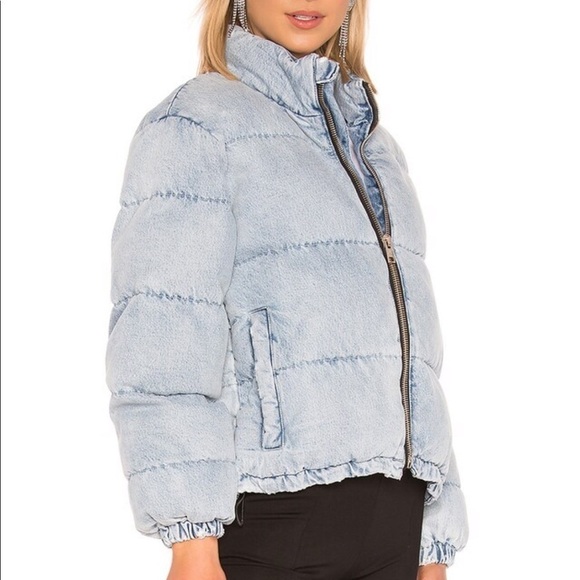 Alexander Wang Denim Bleached Wash Puffer Jacket - Picture 4 of 13